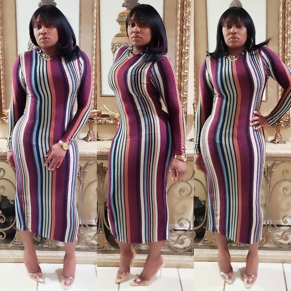 Striped in Shine Dress